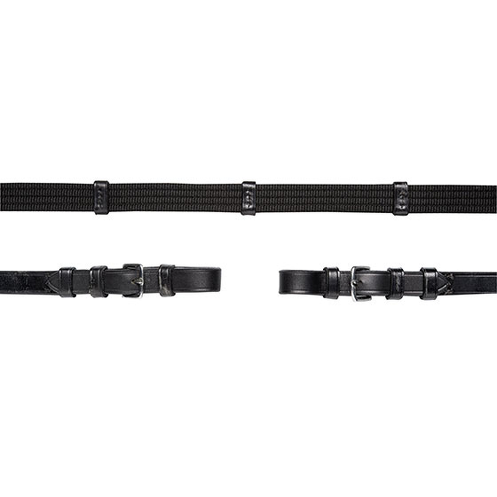 Black/Silver Shockemöhle Sports webtøyler med spenner, 5 stoppere, martingal sto