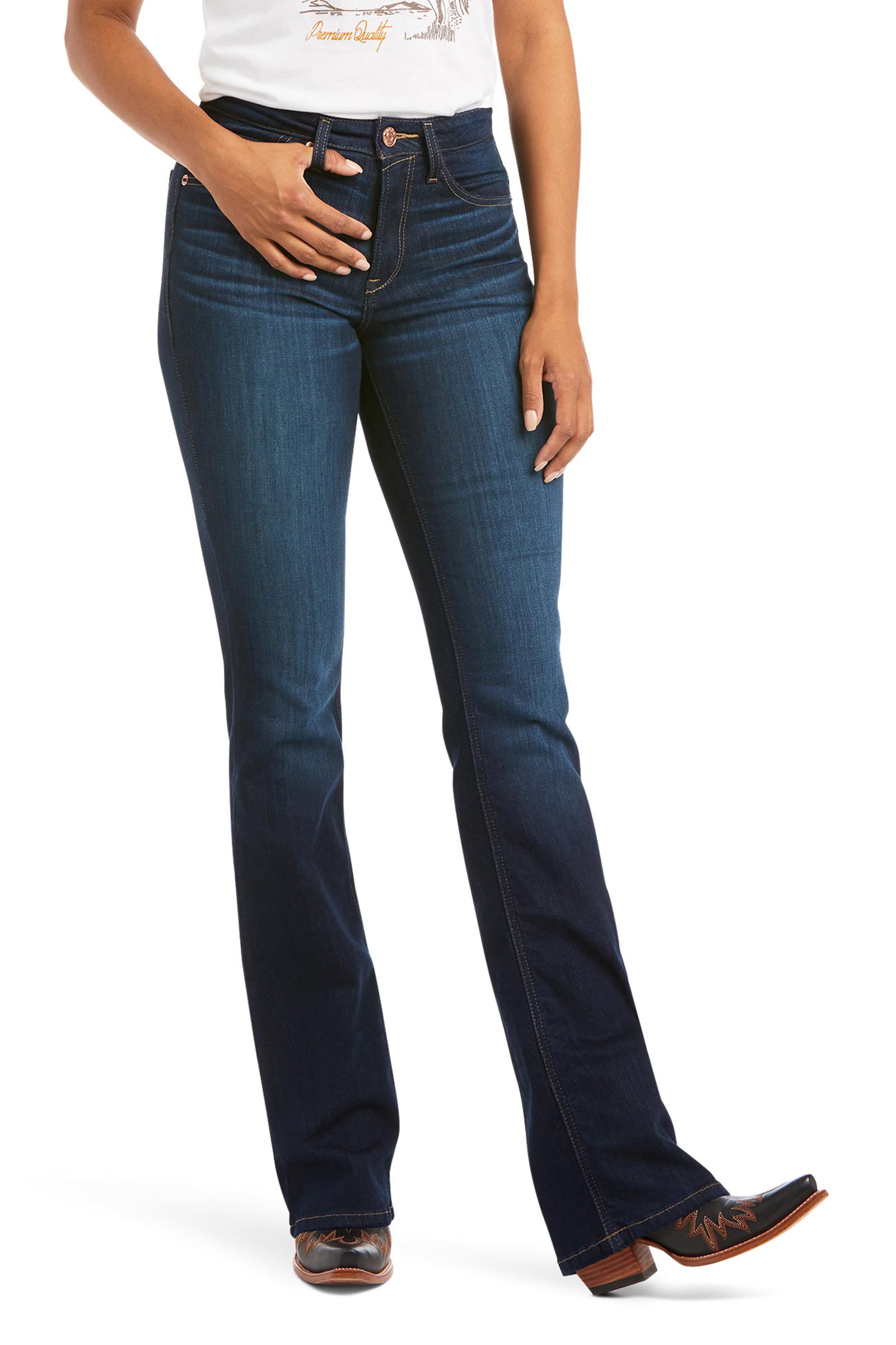 Ariat Real High Rise Ballary Boots Cut Dame jeans