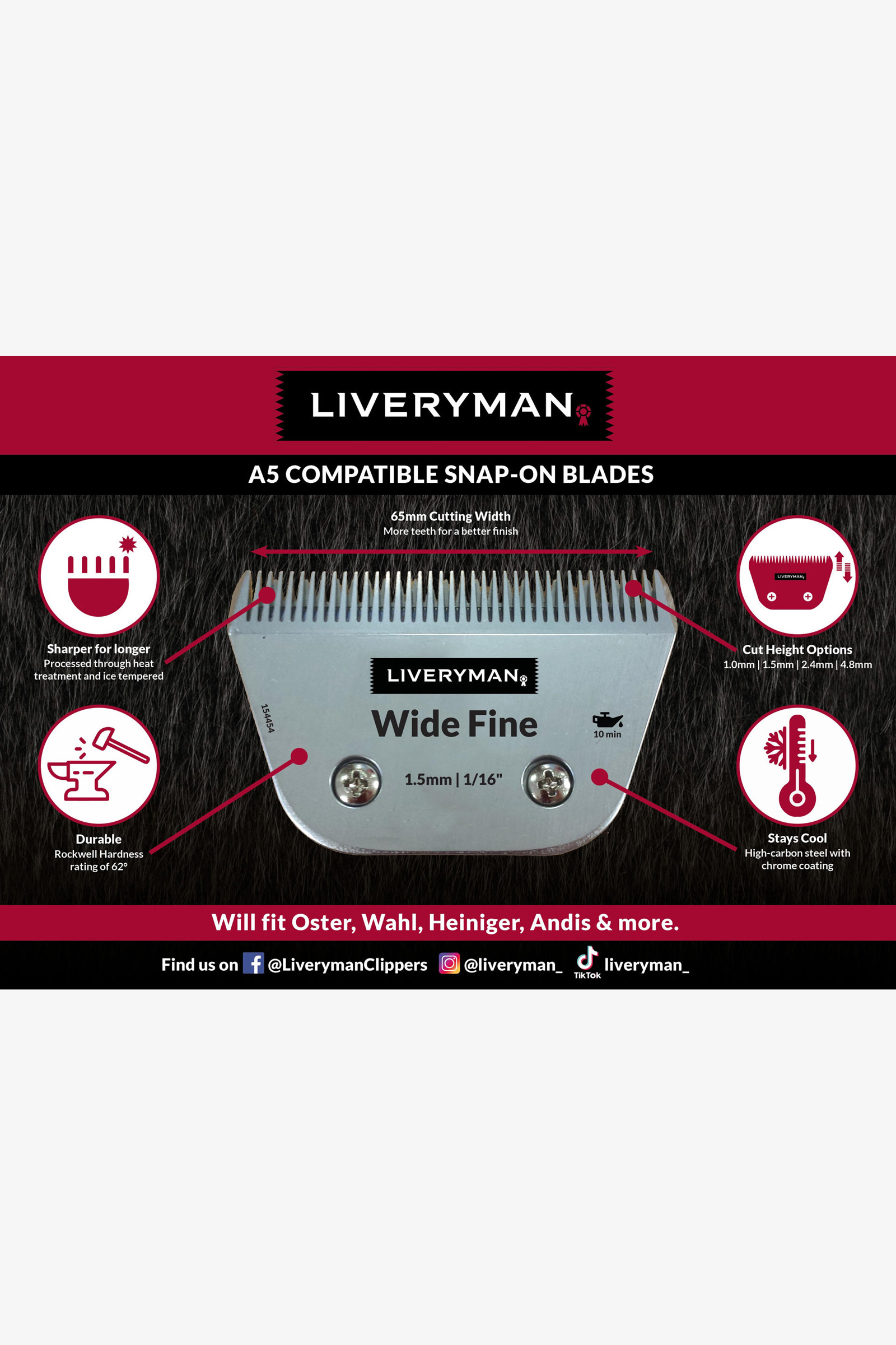 Liveryman A5-blad smalt 8,5 mm, 2,8 mm