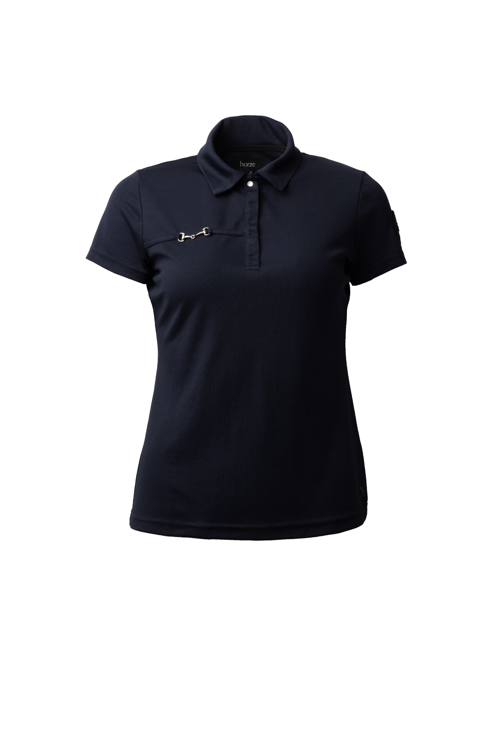 Dark Navy Horze Denise funksjonell kortermet poloskjorte, dame