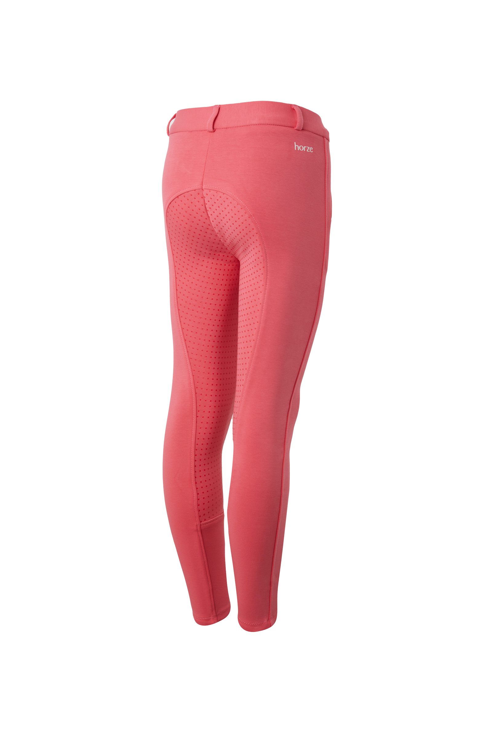 Peony pink Horze Active helforsterket ridebukse med silikon, barn