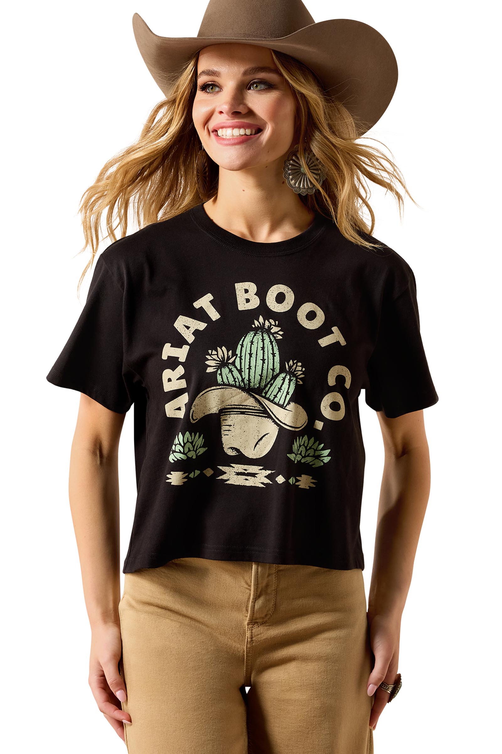Ariat Dame Ariat Cacti Cowboy Hat T-skjorte