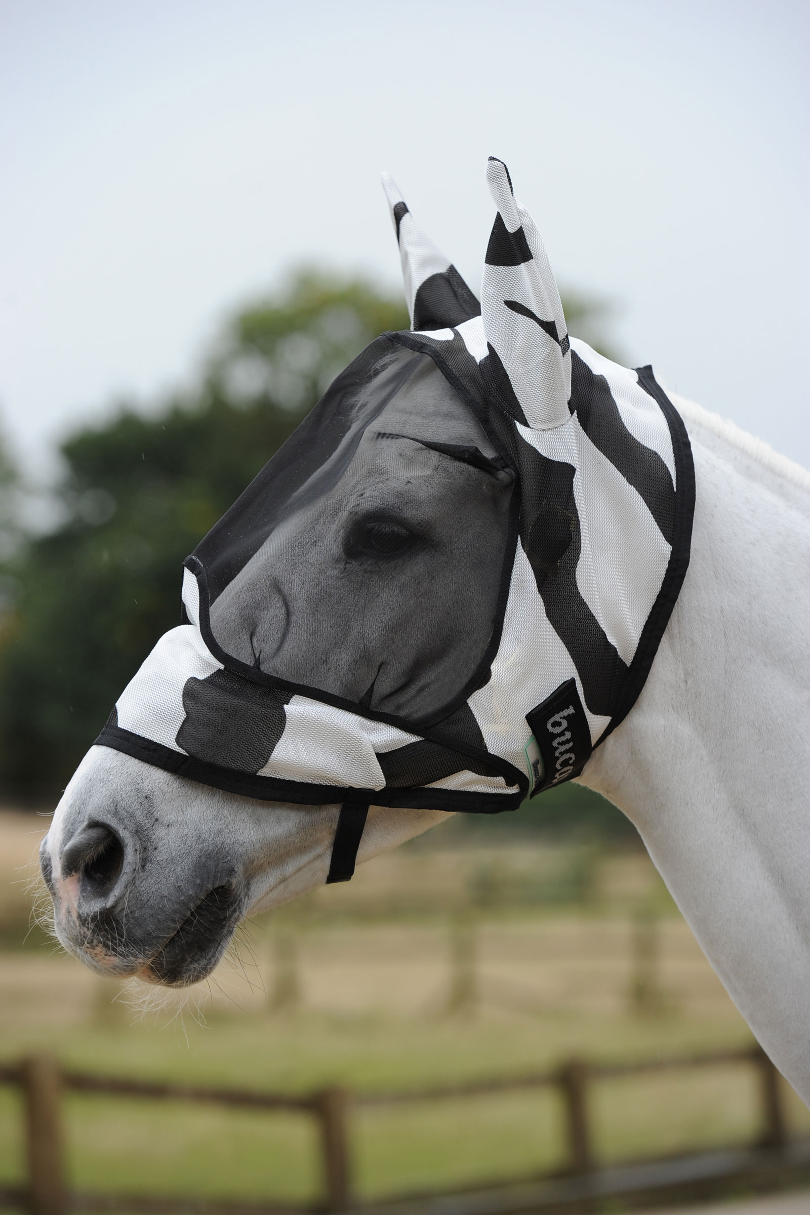 Bucas Buzz-Off Zebra Deluxe Fluemaske