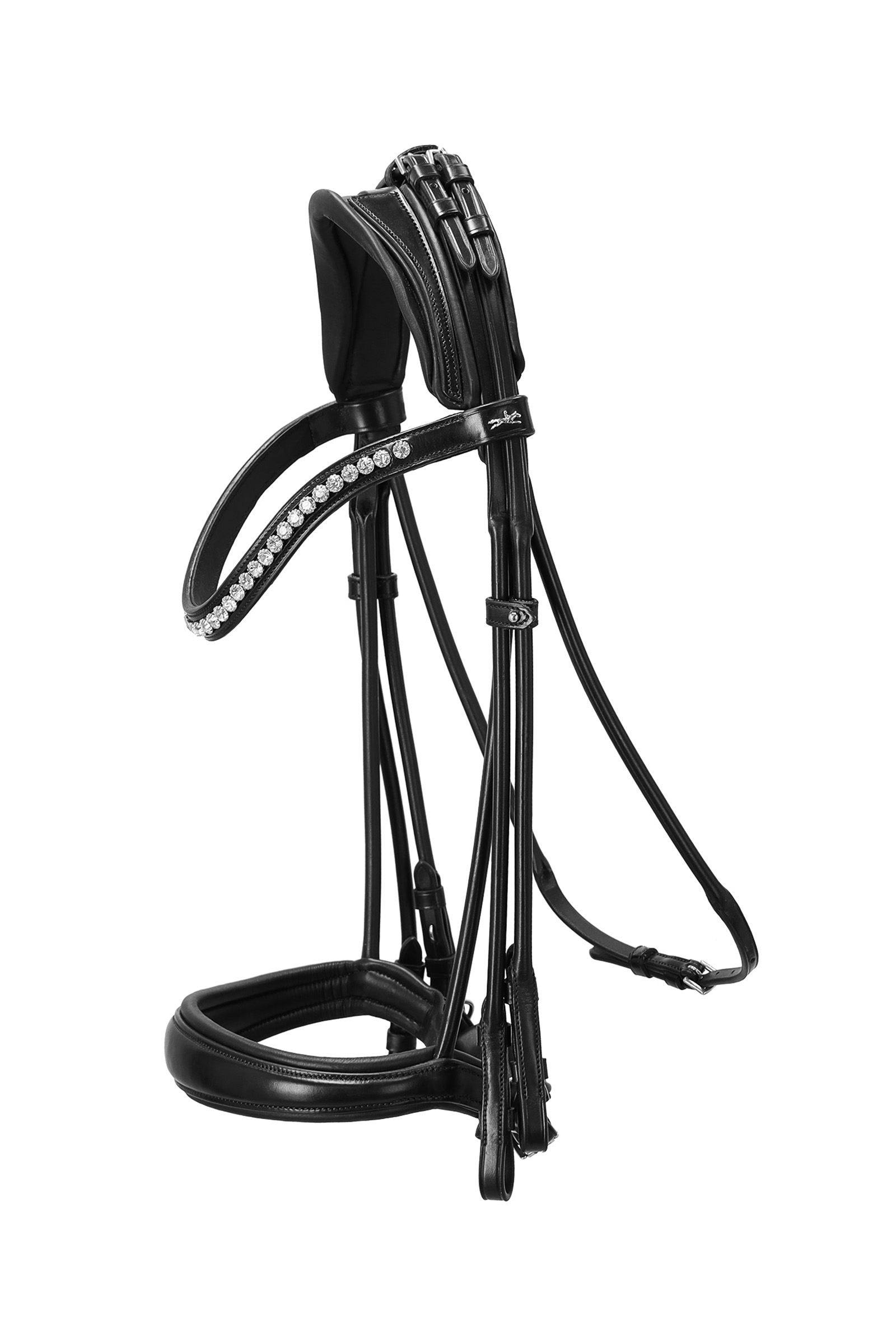 black/silver Schockemöhle Sports Kensington Double Bridle rullet