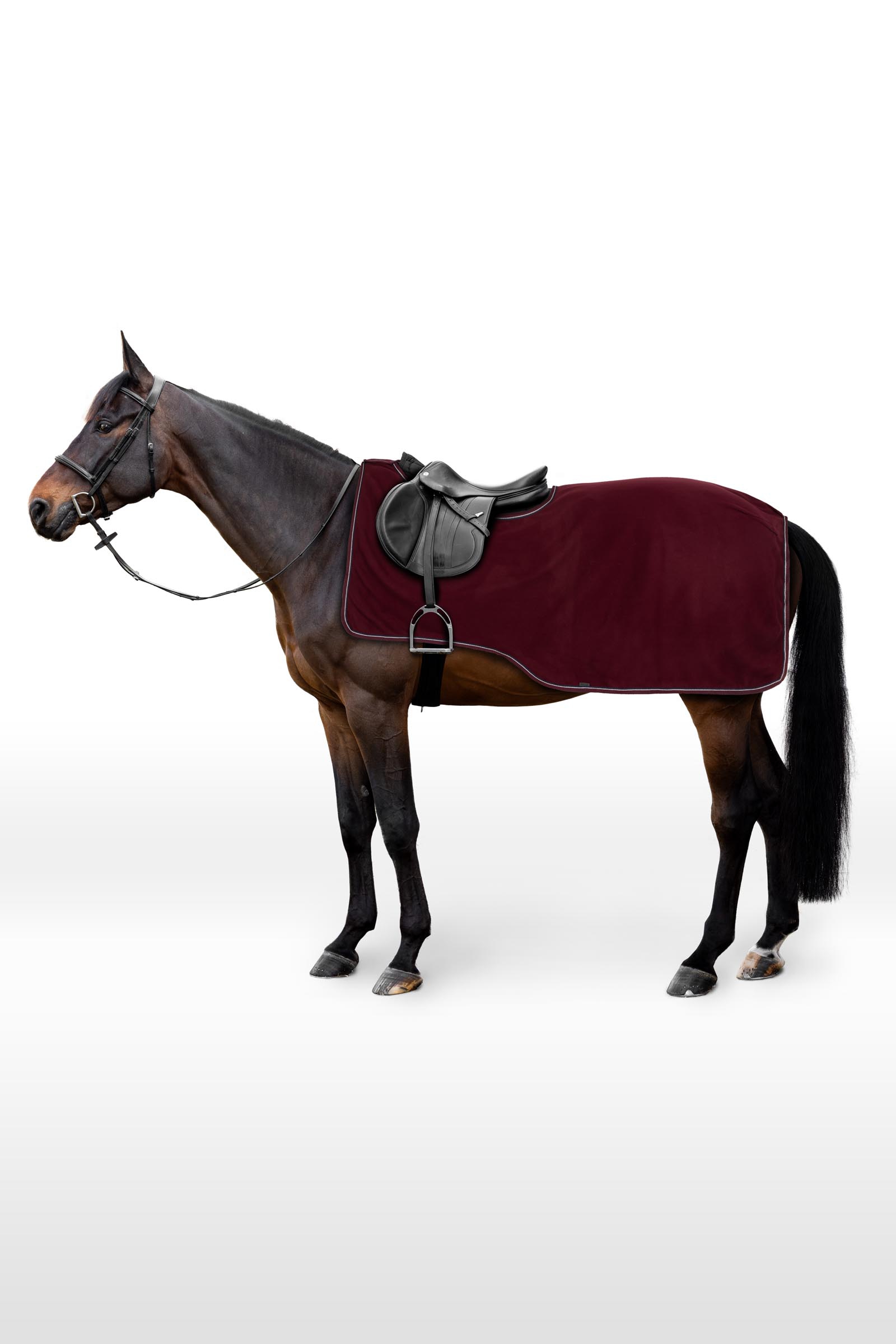 Dark Red Horze Kiel ridedekken i fleece