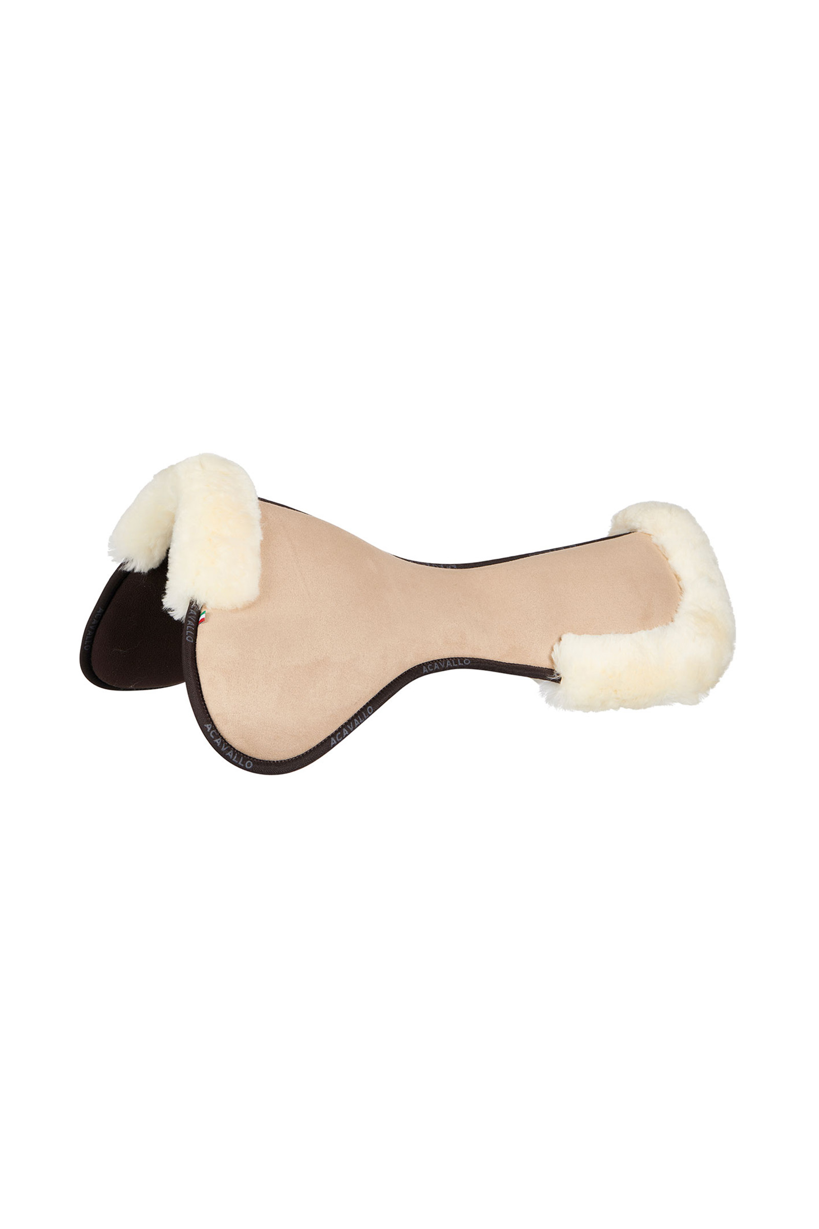Light Brown/ Natural Acavallo Close Contact Memory Foam Halvpad med lammeskinn