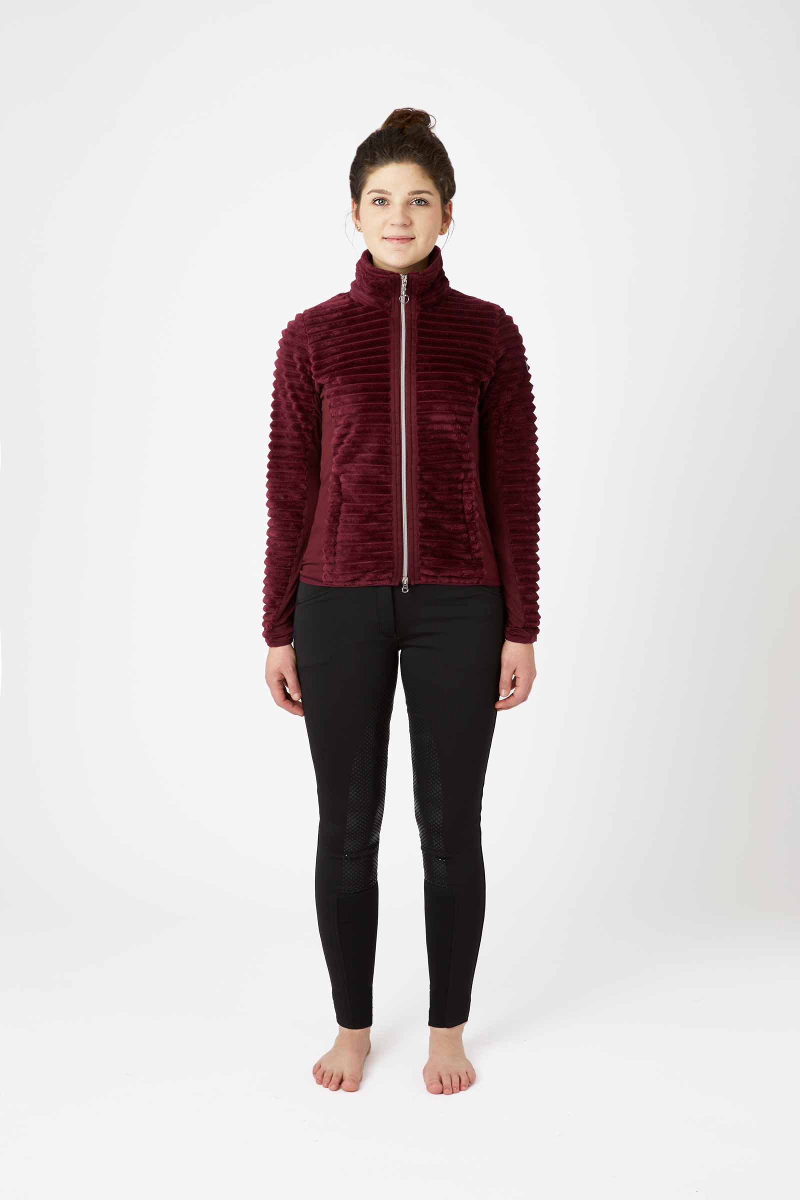 Horze Della stripete ridejakke i fleece til dame