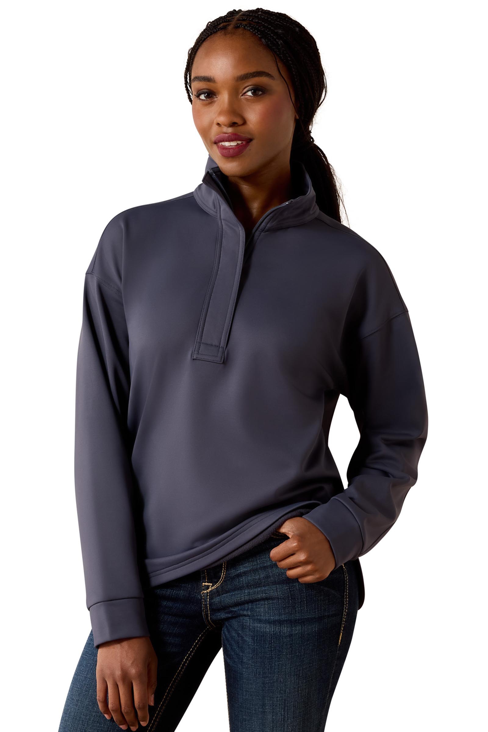 Ombre Blue Ariat Dame Breeze Logo 1/2 Zip sweatshirt
