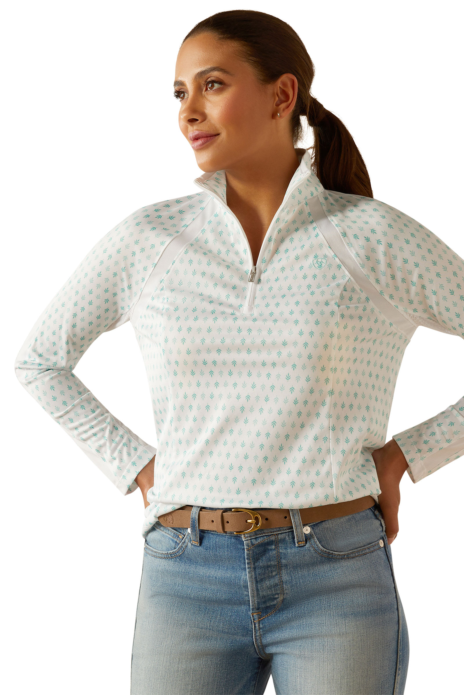 Beach Glass Print Ariat Sunstopper 3.0 dame-baselayer