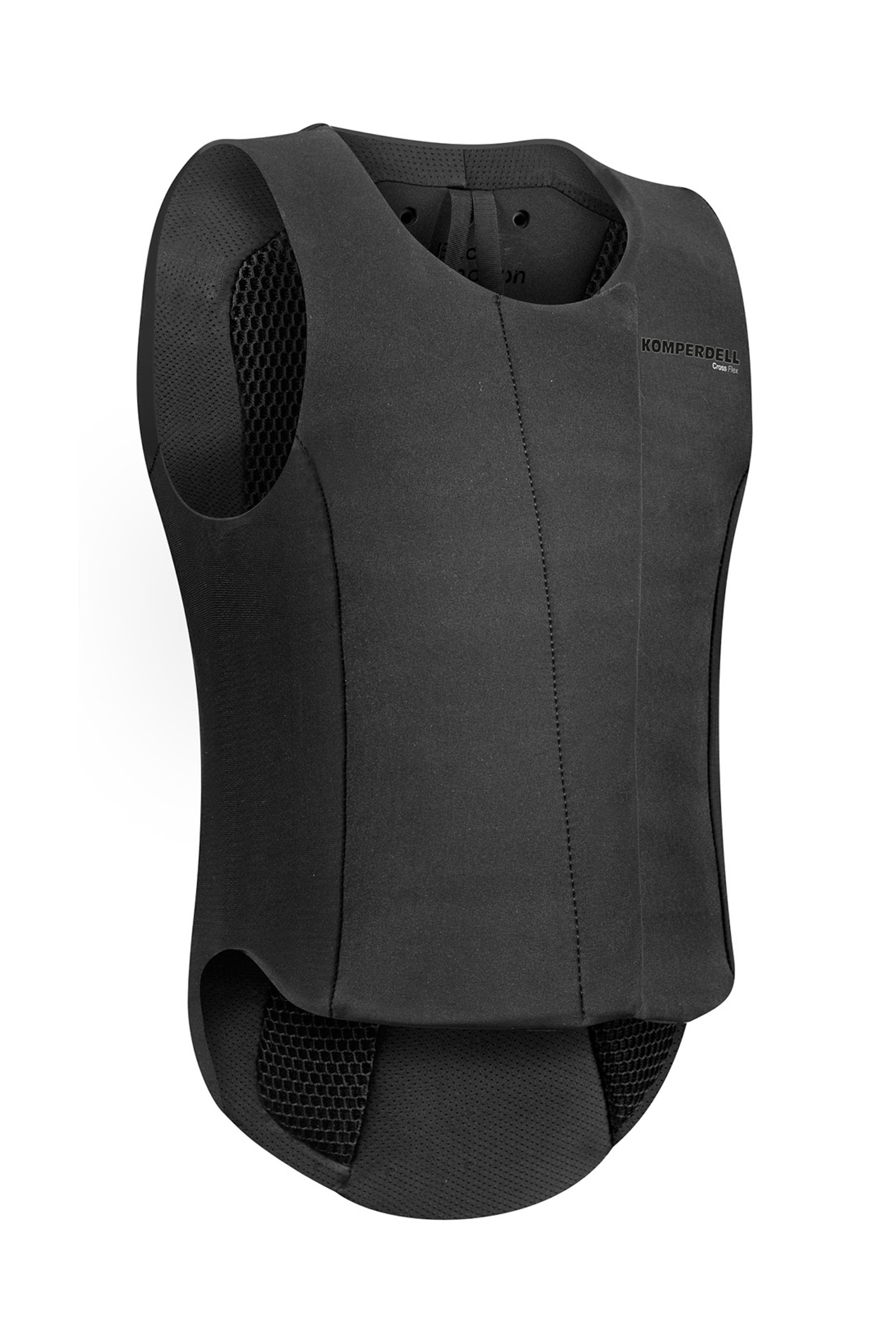 Black/Black Komperdell Champion 22 ballistisk vest for barn med ryggbeskytter