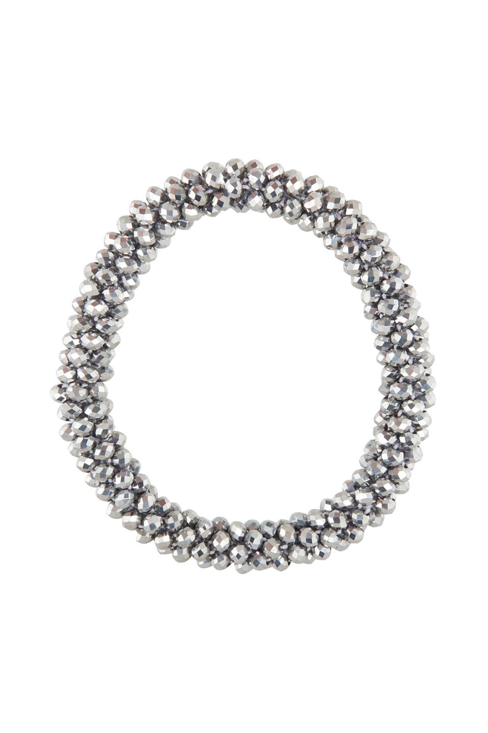 Silver BR Kiki scrunchie med krystalldetaljer