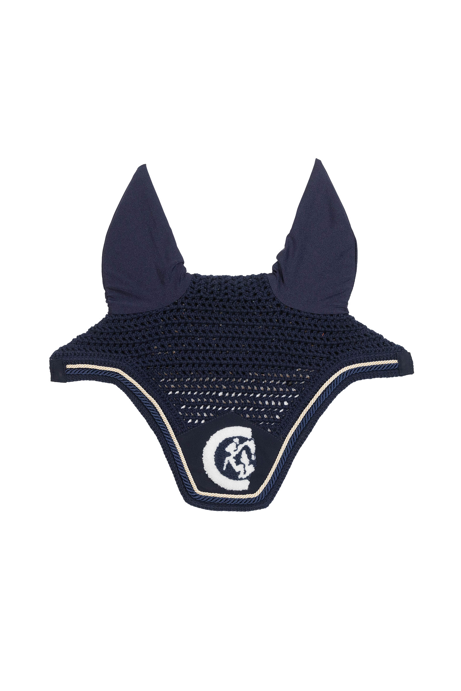 navy Kentucky Horsewear ørehette Wellington 3D Logo rope