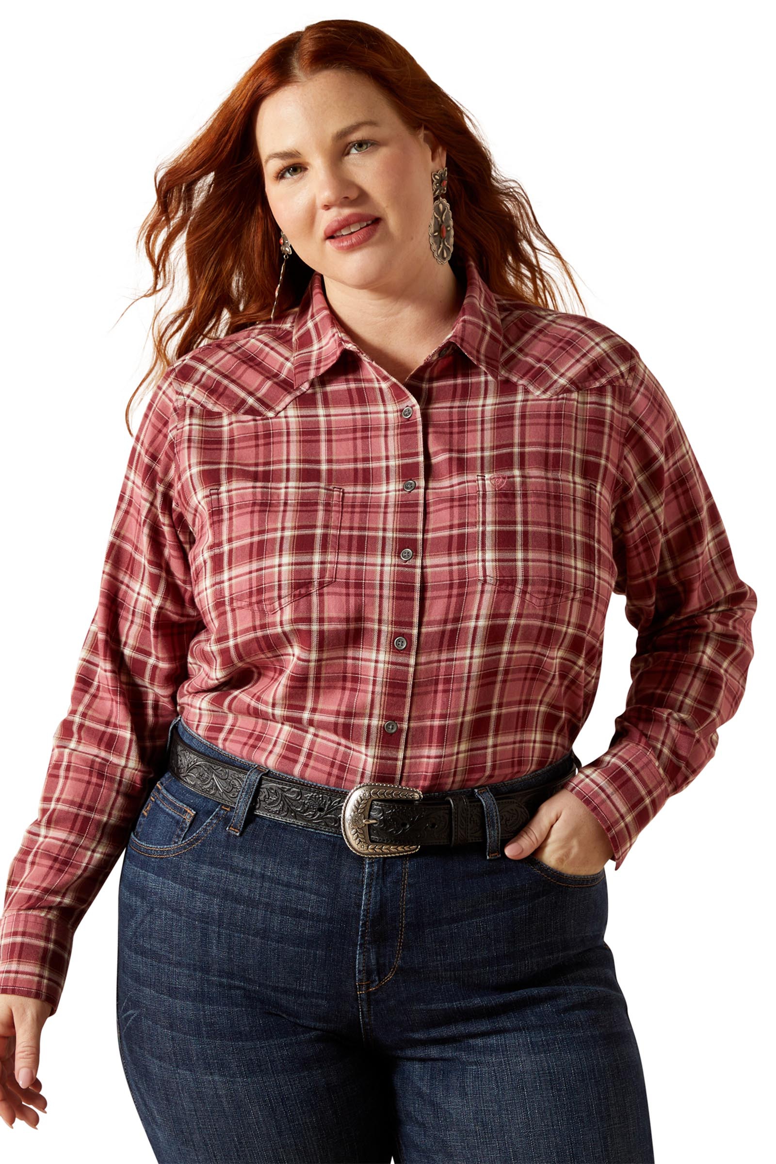 Sunkissed Plaid Ariat Billie Jean dame skjorte med lange ermer