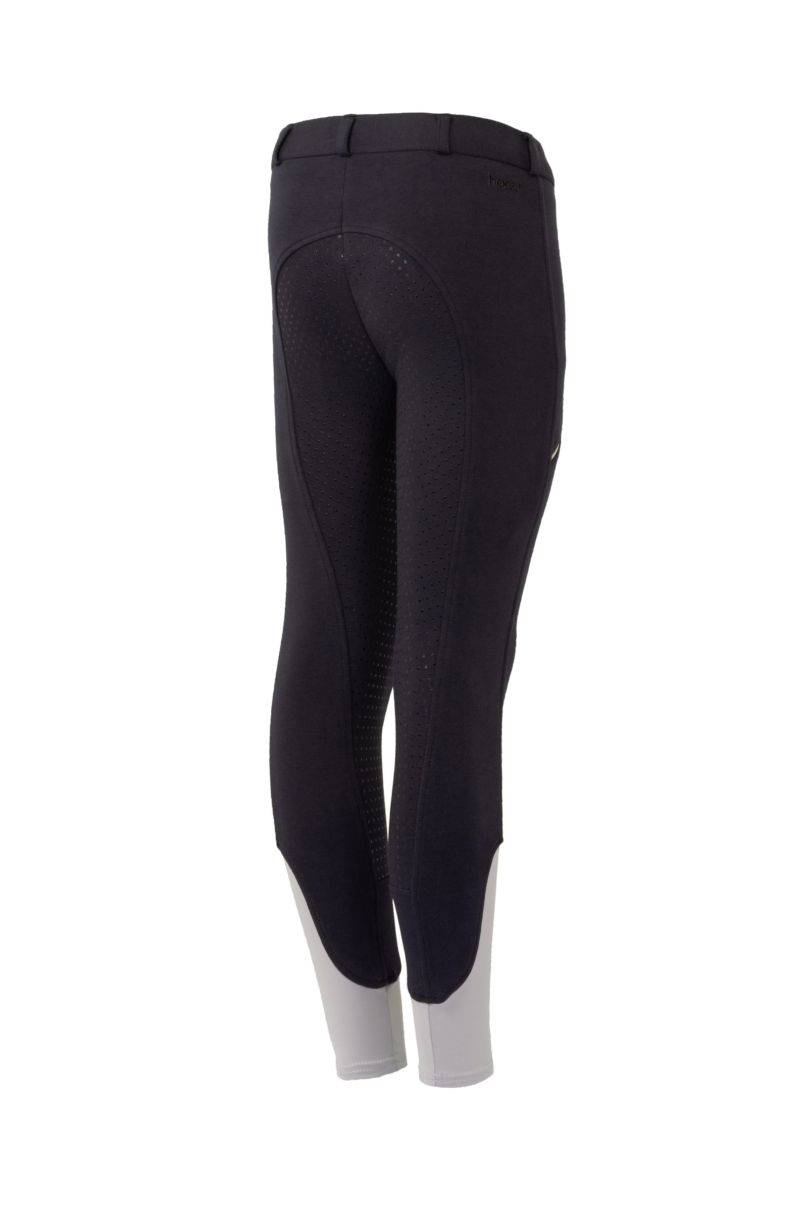dark navy Horze Felicia helforsterkede ridetights for barn