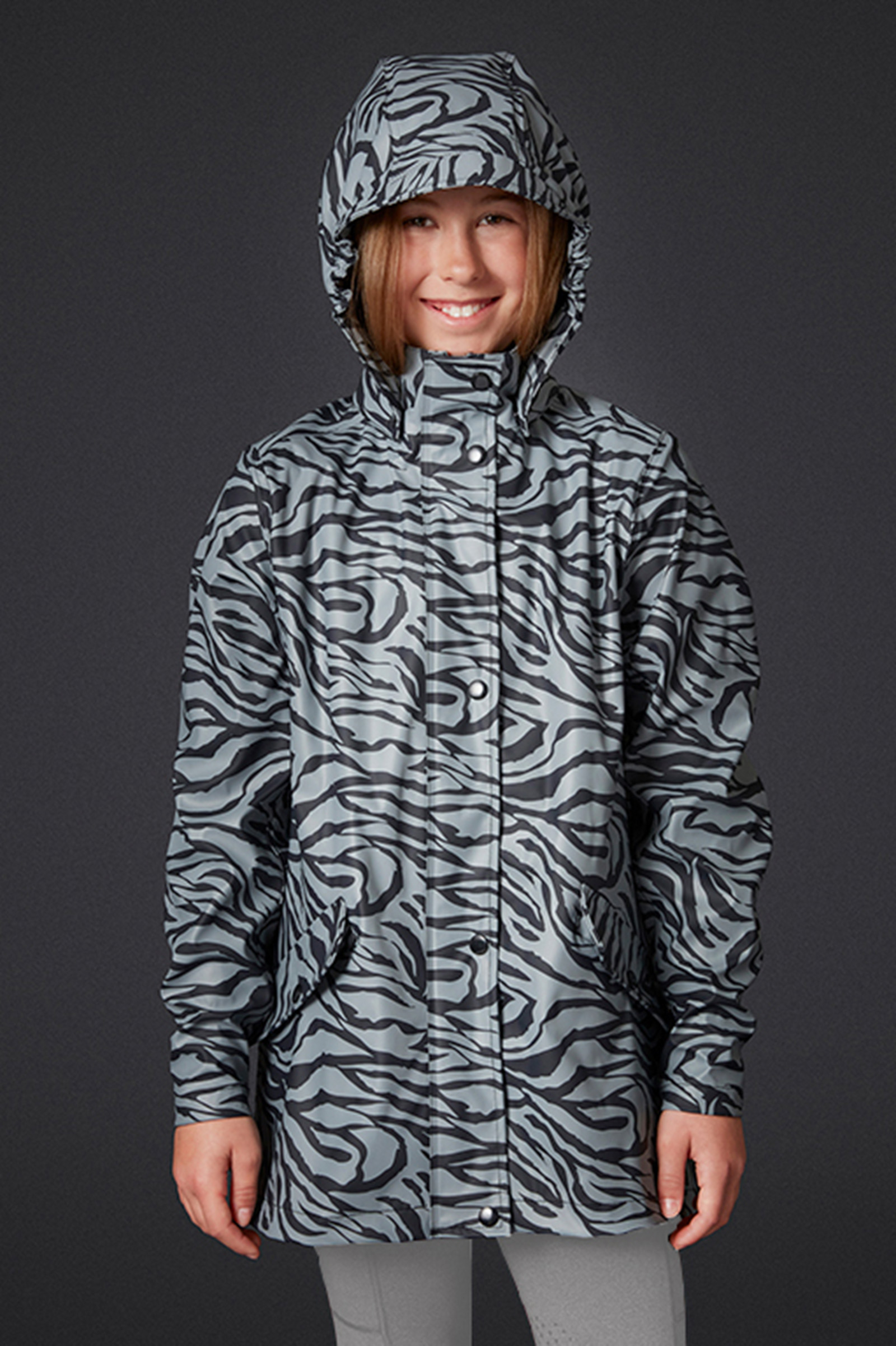 Black/ Grey Mountain Horse Drops regnjakke, barn