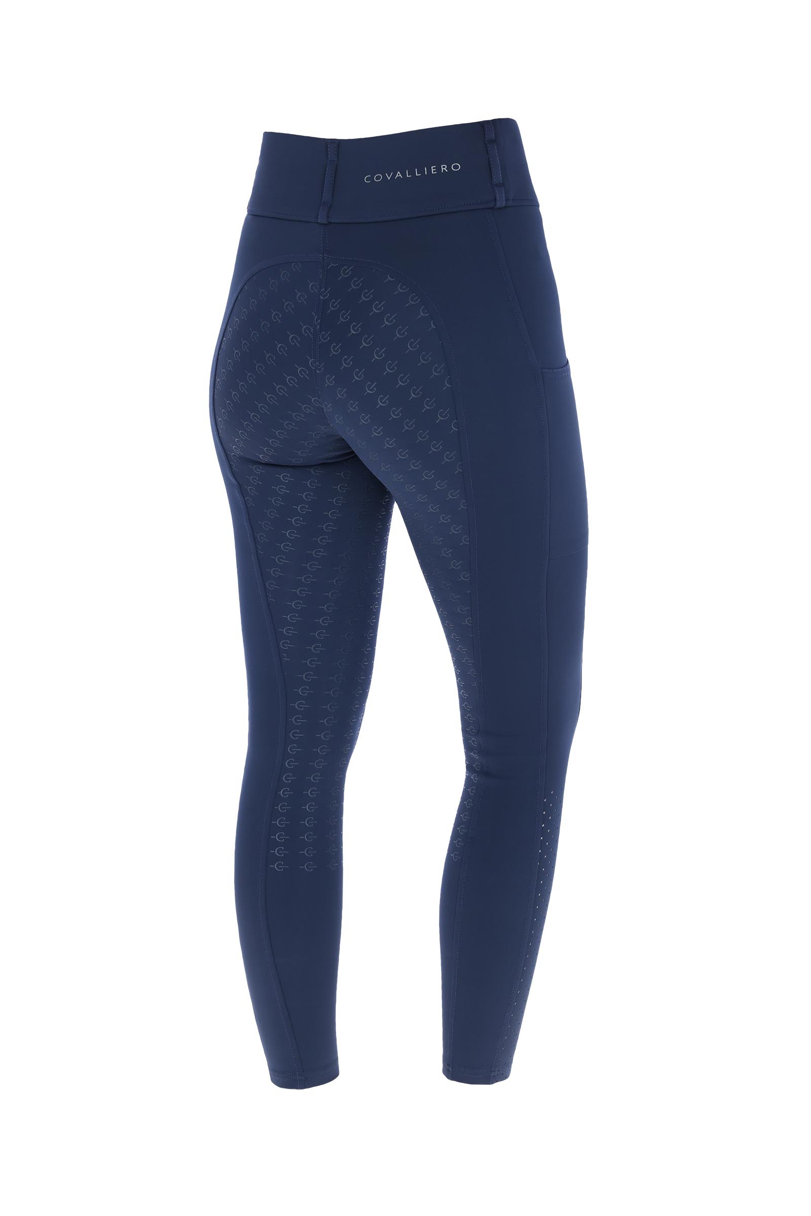 Dark Navy Covalliero kompresjons-helforsterkede ridetights SS25  