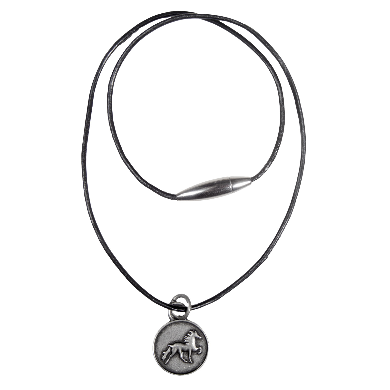 Karlslund lærhalsbånd med rustikk islandshest