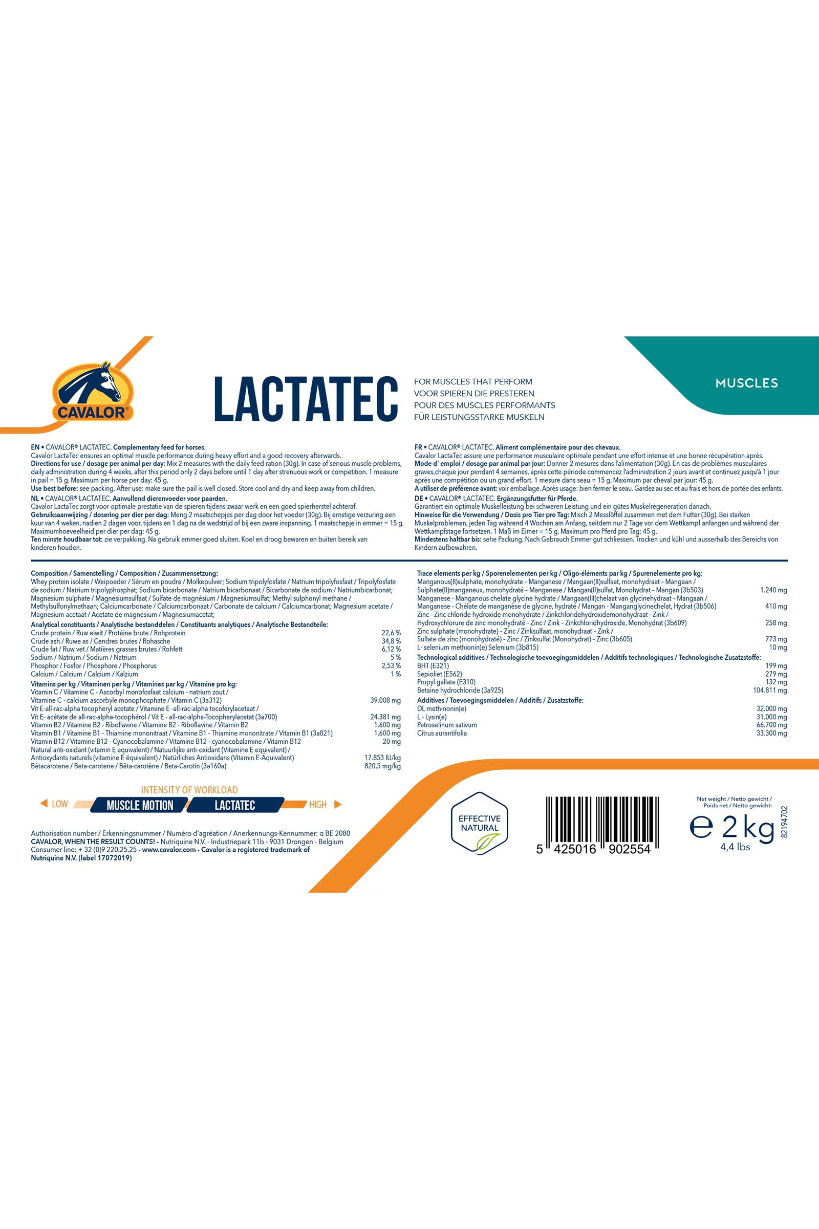 Cavalor Lactatec, 2 kilo