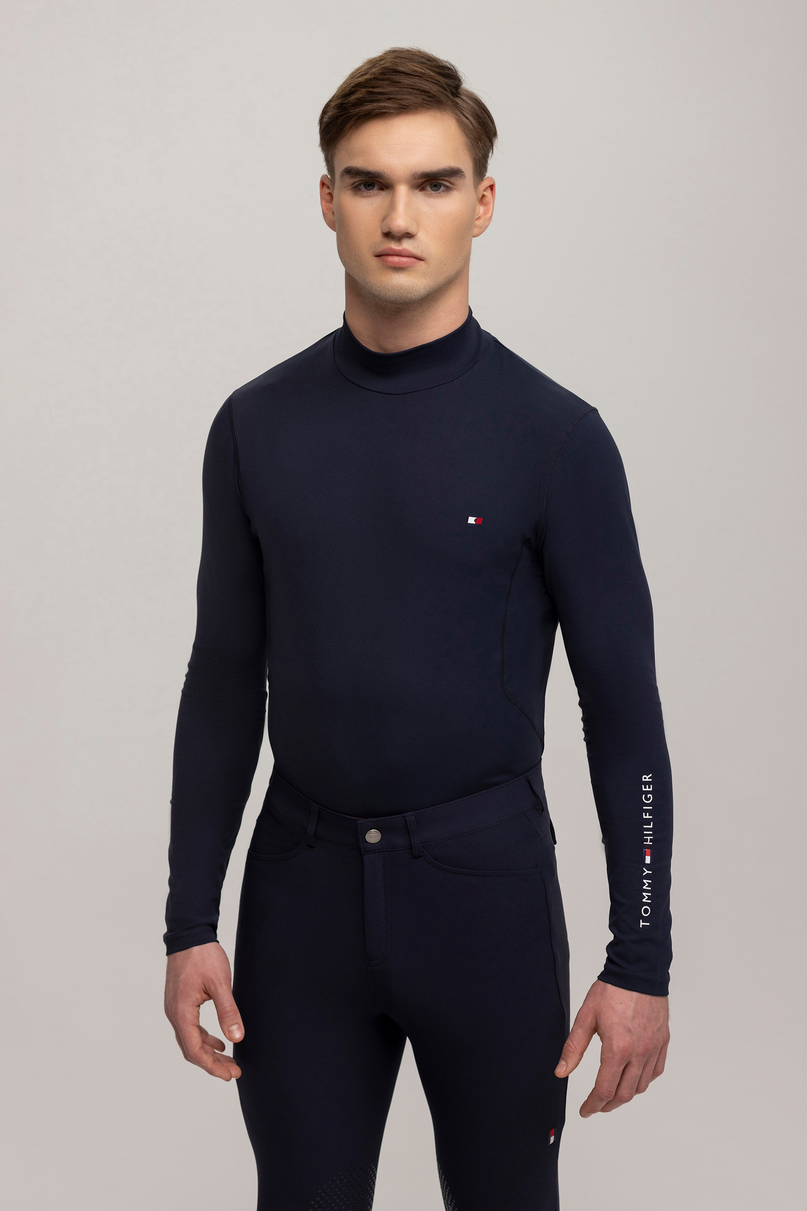 Tommy Hilfiger Equestrian Phoenix herre langermet skjorte med h&oslash;y hals