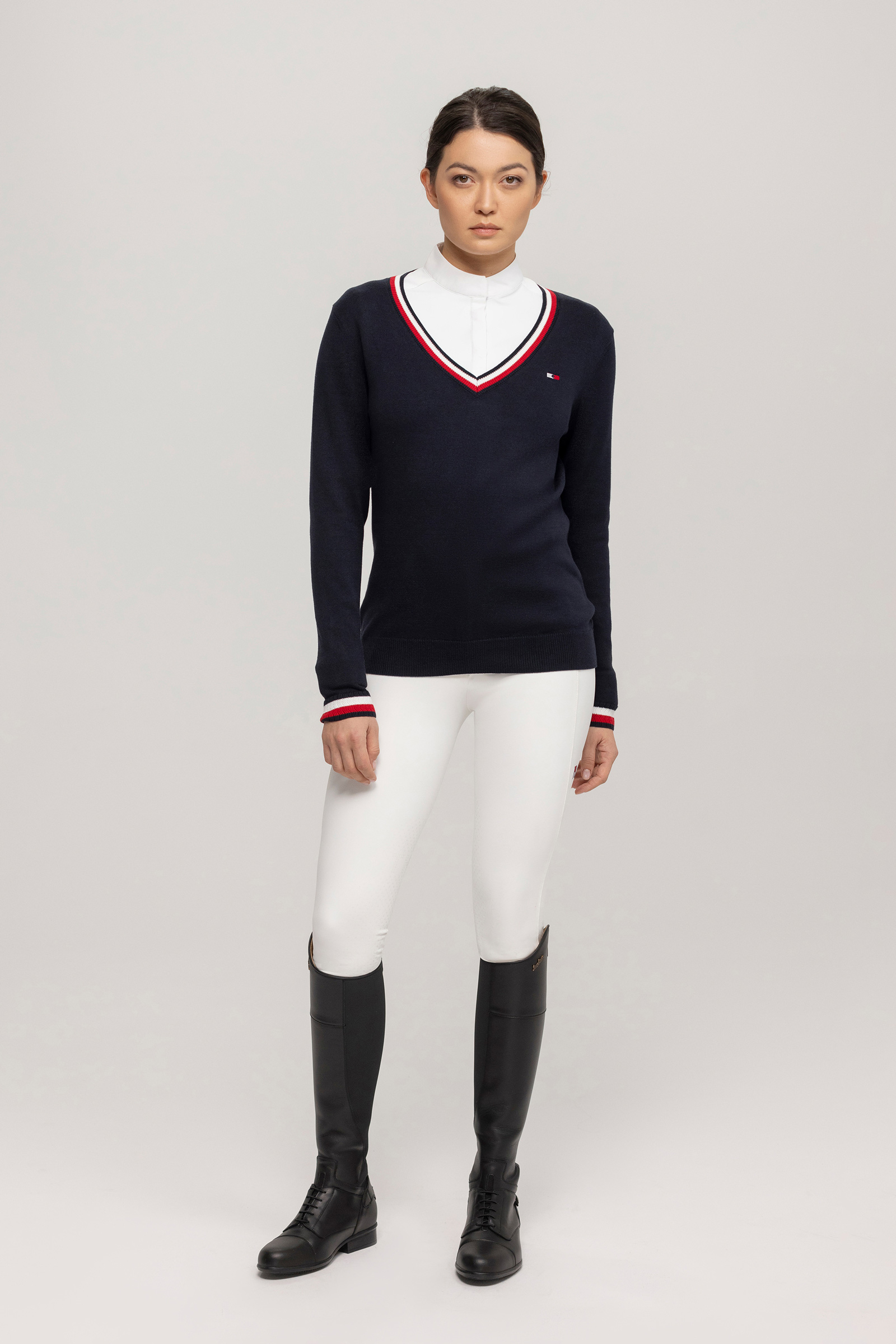 Tommy Hilfiger Equestrian Indiana dame genser med V-hals