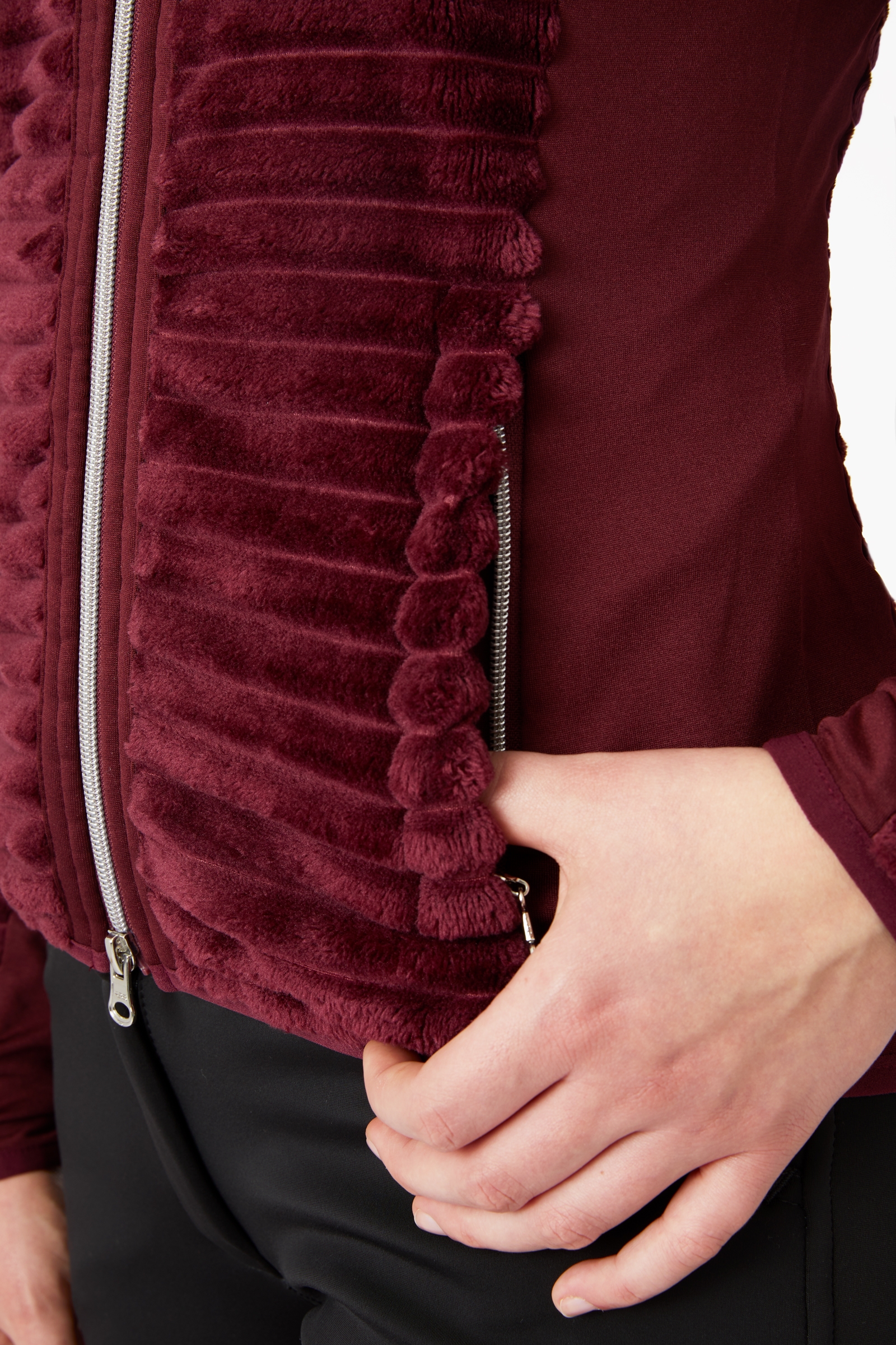 Horze Della stripete ridejakke i fleece til dame