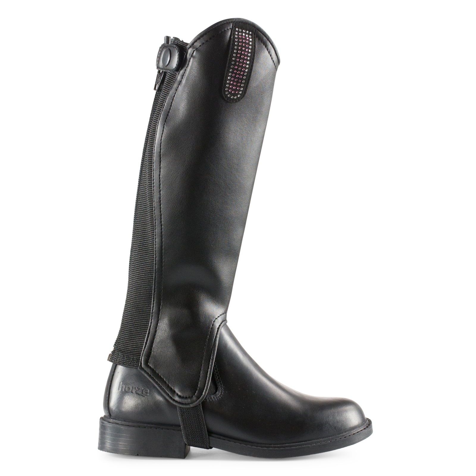 Horze chaps i PU-l&aelig;r med bling-l&oslash;kke, barn