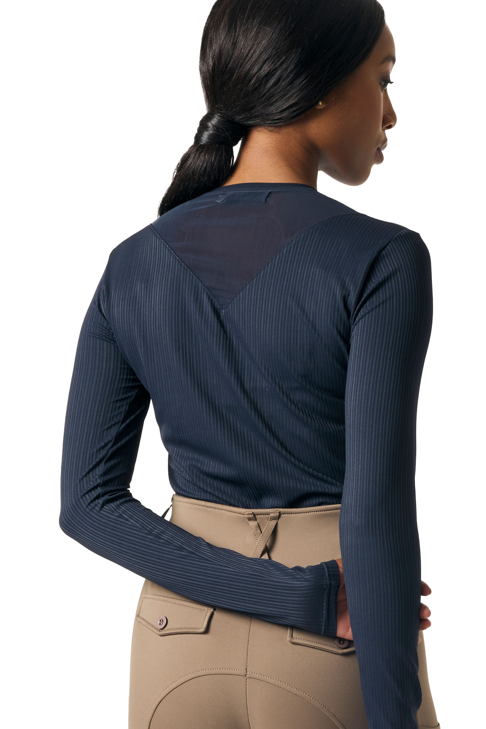 PS of Sweden Leandra L/S Stripet Mesh Topp