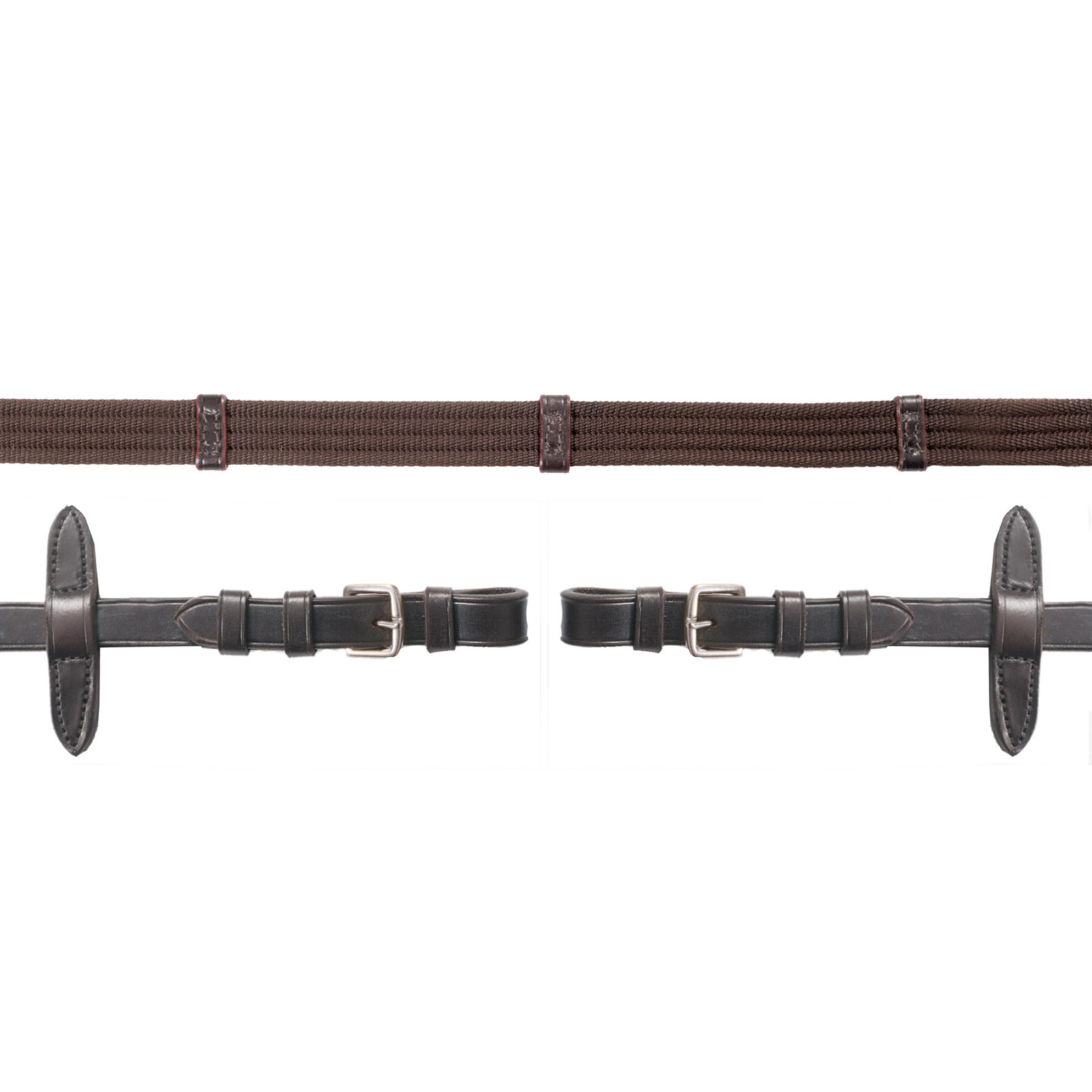 Brown/Silver Schockemöhle Sports Neo webtøyler med spenne