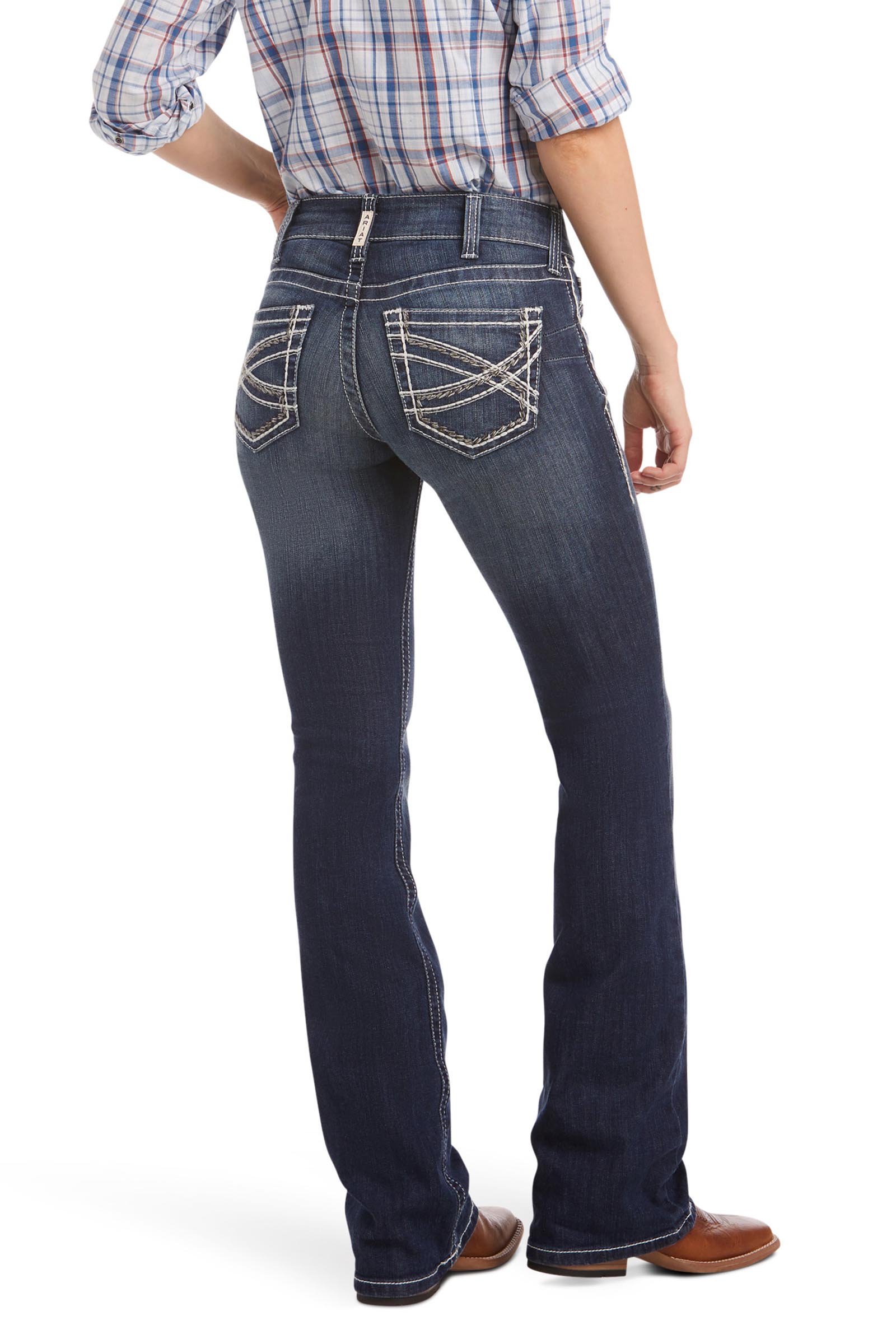 Ariat R.E.A.L. Mid Rise Stretch Entwined Dame bootcut jeans