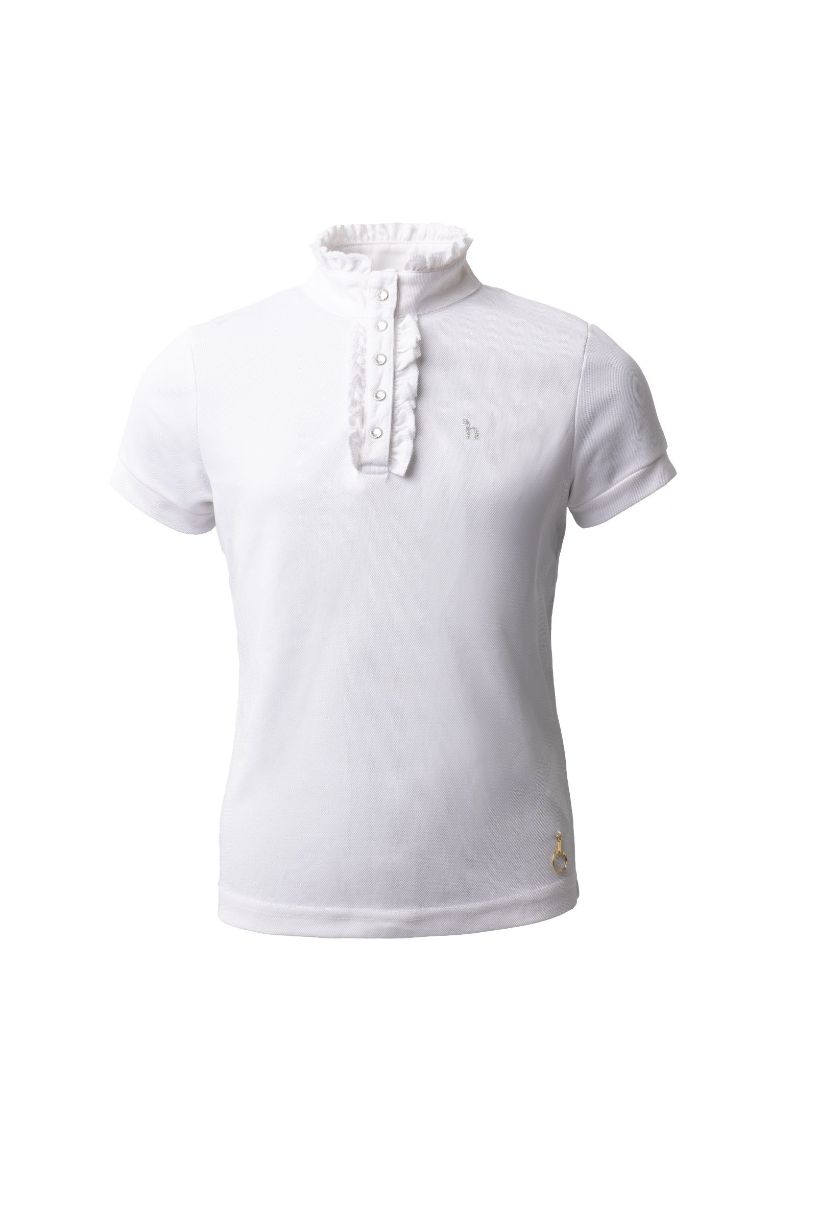 Horze Christel kortermet stevneskjorte med volang, barn