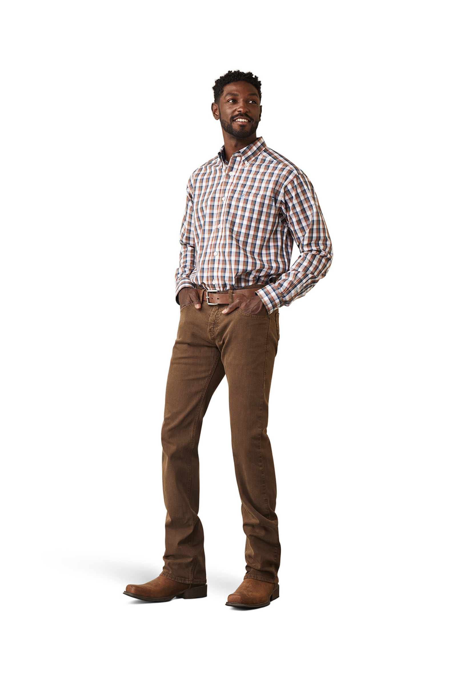 Ariat M7 Str Grizzly Straight jeans til herre i olivengr&oslash;nn