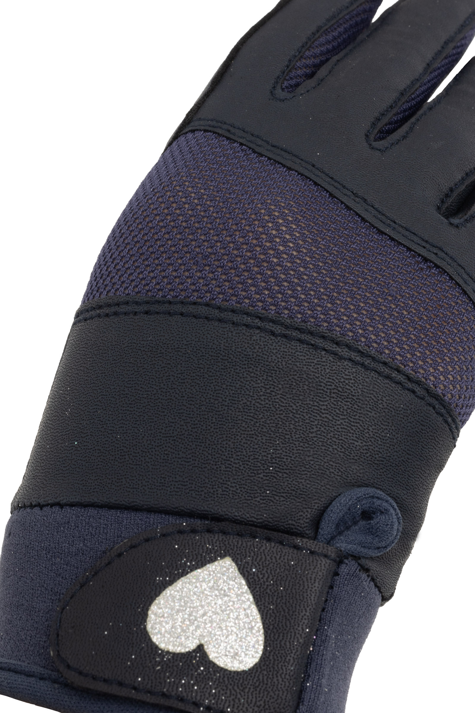 Horze hansker med hjerteformet glittertrykk, barn