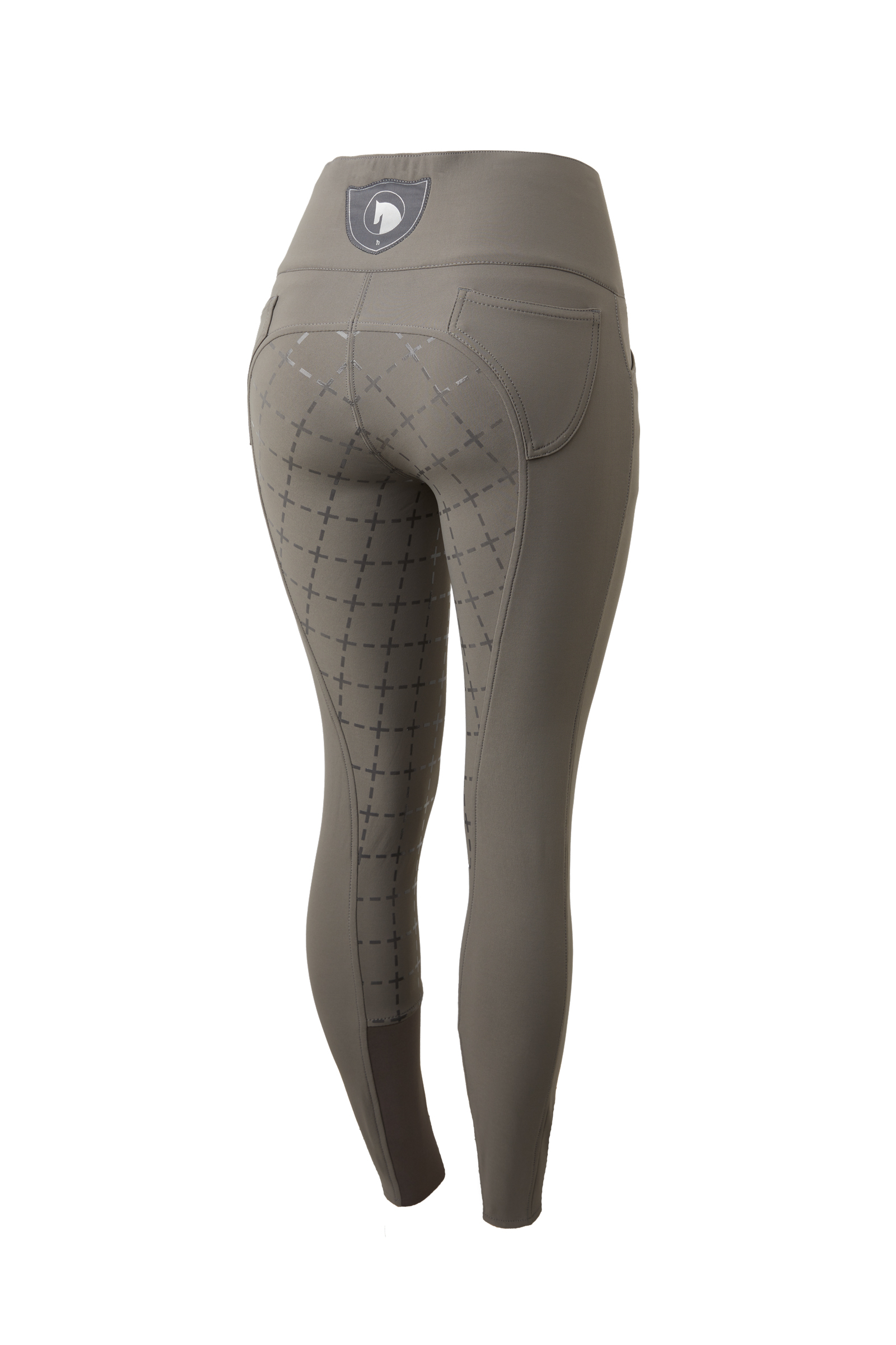 Castle Rock Dark Drey Horze Desiree ridebukse til dame med high waist og silikon-helsete