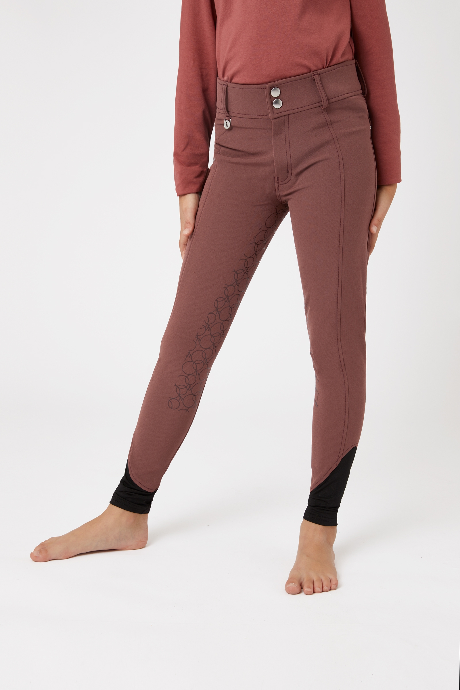 Horze Leighton Teens helforsterkede ridebukser med silikon og telefonlomme