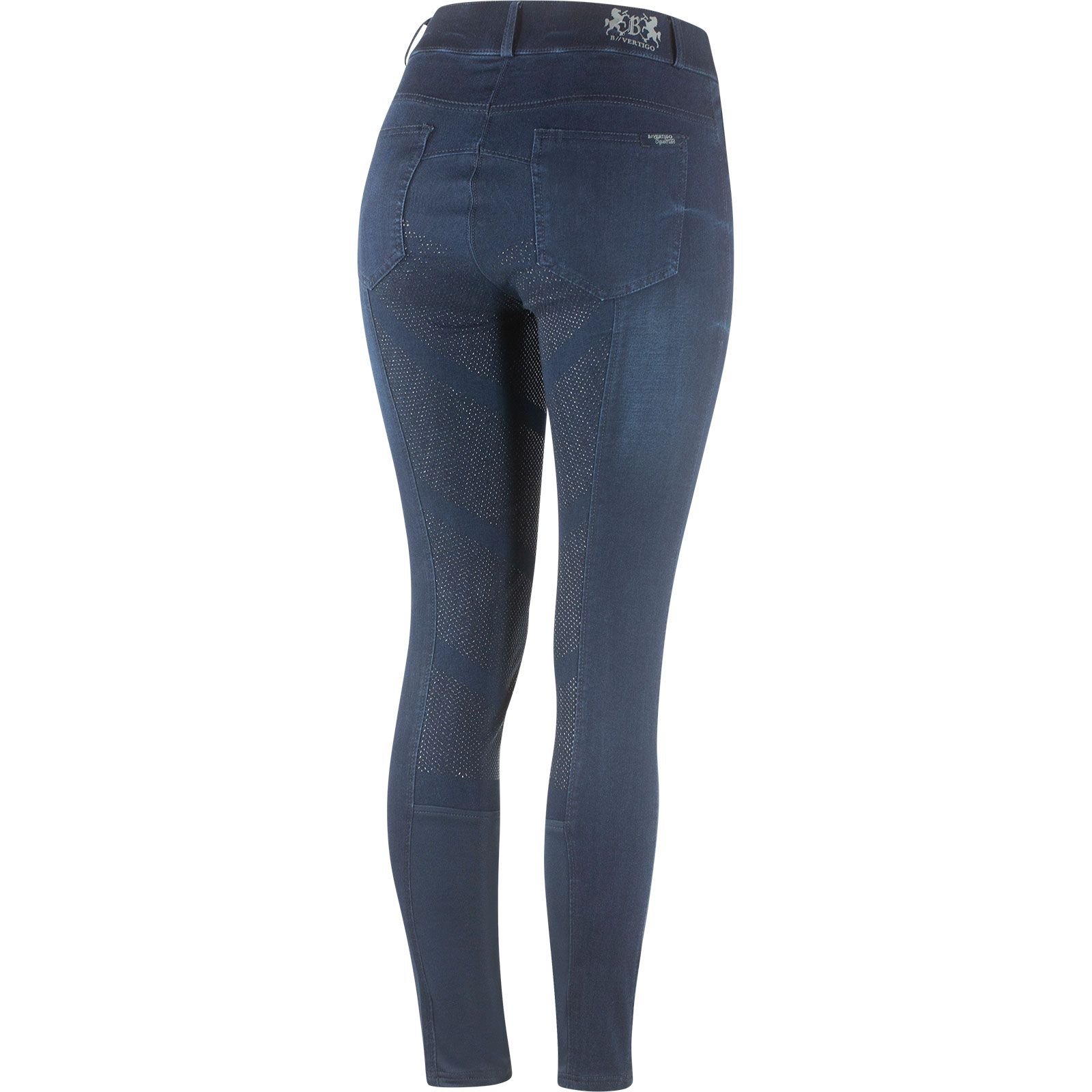 B Vertigo Elle denim ridebukse, helforsterket med silikon, dame